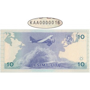Lithuania, 10 litu 1993 - KAA 0000016 -