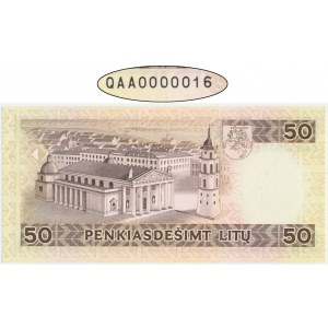 Lithuania, 50 litu 1993 - QAA 0000016 - LOW SERIAL NUMBER