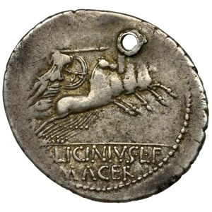 Roman Republic, Licinius Macer, Denarius