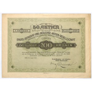 Spółka Akcyjna Górnictwa i Przemysłu Naftowego, Em.V, 200 koron 1923