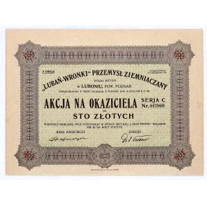 Lubań-Wronki Przemysł Ziemniaczany, Em.V, 100 złotych 1920