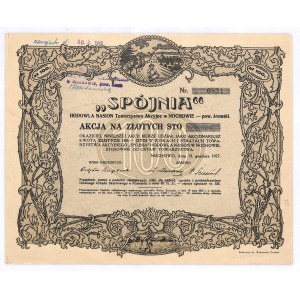 SPÓJNIA Hodowla Nasion Towarzystwo Akcyjne w Nochowie, 100 złotych 1927
