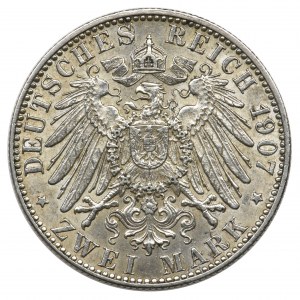 Niemcy, Hamburg, 2 marki 1907 J
