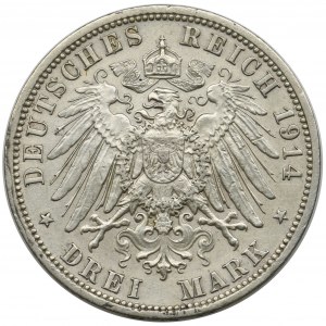 Germany, Prussia Kingdom, Wilhelm II, 3 mark Berlin 1914