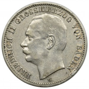 Germany, Baden, Friedrich II, 3 mark Karlsruhe 1910 G