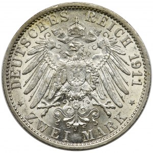 Germany, Prussia Kingdom, Wilhelm II, 2 mark Berlin 1911 A