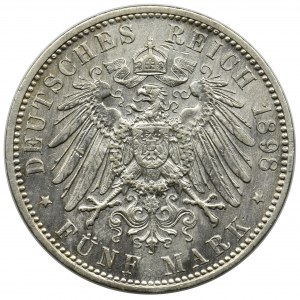 Niemcy, Bawaria, Otto, 5 marek Monachium 1898 D