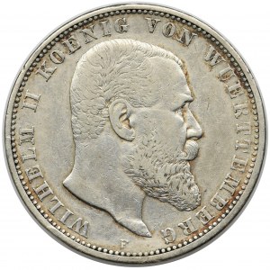 Germany, Württemberg, Wilhelm II, 5 mark Stuttgart 1906 F