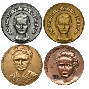Zestaw, Maria Curie-Skłodowska, Medale (4 szt.)