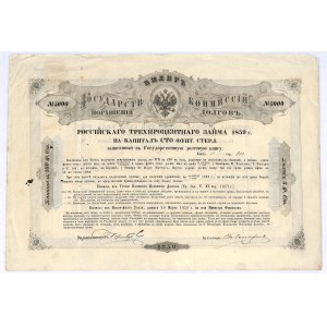 Imperium Rosyjskie, 3% pożyczka 1859, 100 funtów