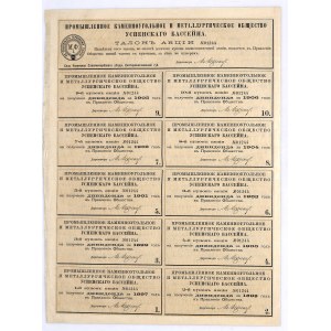 Towarzystwo Węglowo-Hutnicze Zagłębia D'ouspensk, akcja 250 rubli, 1896