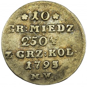 Poniatowski, 10 Copper groschen Warsaw 1793 MW