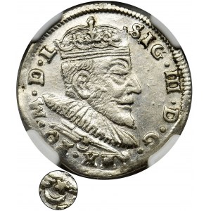 Zygmunt III Waza, Trojak Wilno 1590 - NGC AU58 - RZADKI