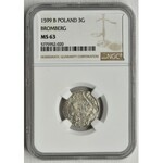 Sigismund III Vasa, 3 Groschen Bromberg 1599 - NGC MS63