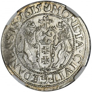 Sigismund III Vasa, 1/4 Thaler Danzig 1615 - NGC MS62