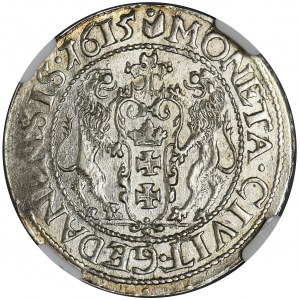 Zygmunt III Waza, Ort Gdańsk 1615 - NGC MS62 - PIĘKNY