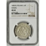 John II Casimir, 1/4 Thaler Danzig 1658 DL - NGC MS60