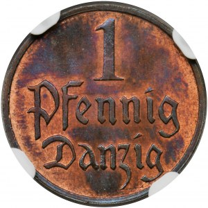 Free City of Danzig, 1 pfennig 1929 - NGC MS65 RB