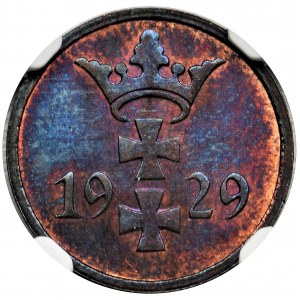 Free City of Danzig, 1 pfennig 1929 - NGC MS65 RB