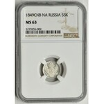 Russia, Nicholas I, 5 Kopecks Petersburg 1849 СПБ ПА - NGC MS63