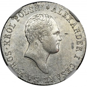 Królestwo Polskie, 1 złoty Warszawa 1818 IB - NGC AU58