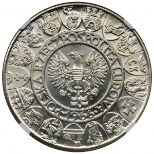 100 złotych 1966 Mieszko i Dąbrówka - NGC MS67 - PIĘKNA