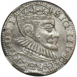 Zygmunt III Waza, Trojak Ryga 1590 - NGC MS62 - RZADKI