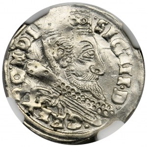 Zygmunt III Waza, Trojak Bydgoszcz 1599 - NGC MS63 - mała głowa