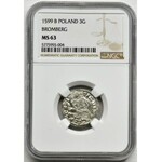 Sigismund III Vasa, 3 Groschen Bromberg 1599 - NGC MS63