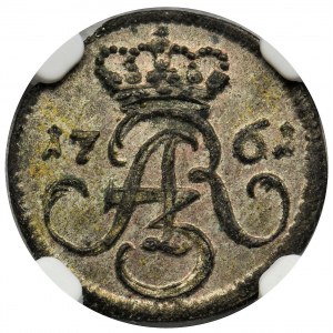 Augustus III of Poland, Shilling Danzig 1761 REOE - NGC MS63