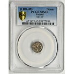 Boleslaw III Wrymouth, Denarius - Fight with dragon - PCGS MS63