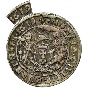 Zygmunt III Waza, Ort Gdańsk 1619 SB - przebitka z 1618 - RZADSZY