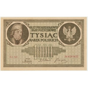 1.000 marek 1919 - AD - 7 cyfr - rzadsza