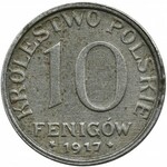 Polish Kingdom, 10 fennig 1917