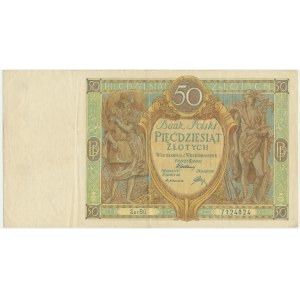 50 złotych 1929 - Ser.B.G. - rzadki wariant z kropką