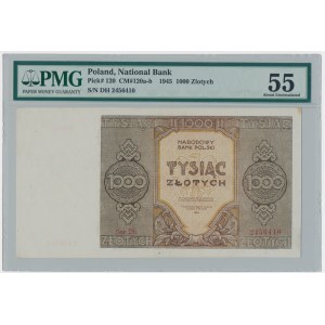 1.000 złotych 1945 - Dh - PMG 55 - rzadka seria zastępcza