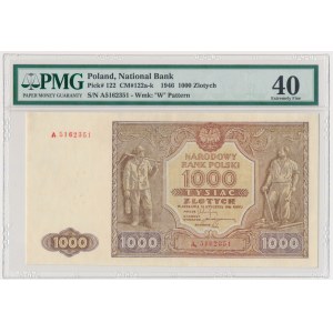 1.000 złotych 1946 - A z kropką - PMG 40 - rzadsza odmiana
