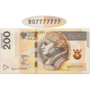 200 złotych 2015 - BO 7777777 - SOLID