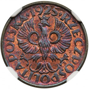 1 grosz 1925 - NGC MS66 RB