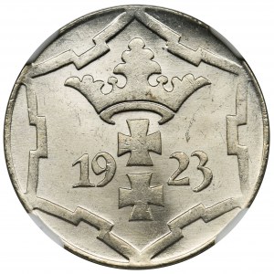 Wolne Miasto Gdańsk, 10 fenigów 1923 - NGC MS64+