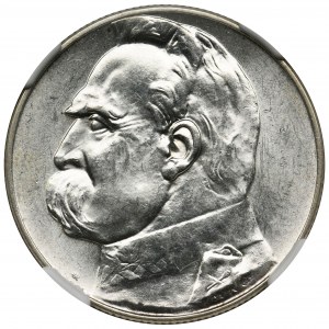 Piłsudski, 5 złotych 1935 - NGC MS62