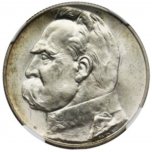 Piłsudski, 5 złotych 1938 - NGC MS64+ - PIĘKNE