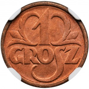 1 grosz 1928 - NGC MS66 RD