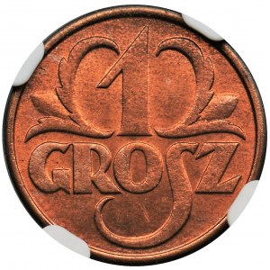 1 grosz 1930 - NGC MS66 RD - RZADKI