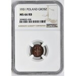 1 grosz 1931 - NGC MS66 RB