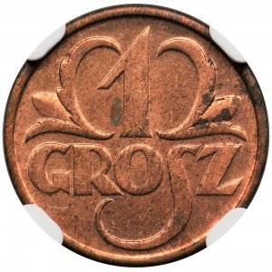 1 grosz 1934 - NGC MS64 RD - RZADKI