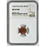 1 grosz 1934 - NGC MS65 RB