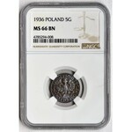 5 groszy 1936 - NGC MS66 BN