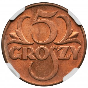 5 groszy 1939 - NGC MS66 RB