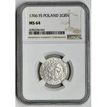 Poniatowski, 2 Groschen Warsaw 1766 FS - NGC MS64